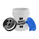 SHINY GARAGE WASCHEIMER 20L INKL. SCHMUTZSIEB BLAU, INKL. DECKEL